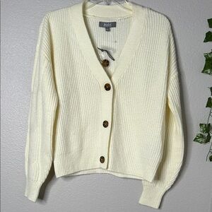 Madewell Ivory Button-Up Cardigan